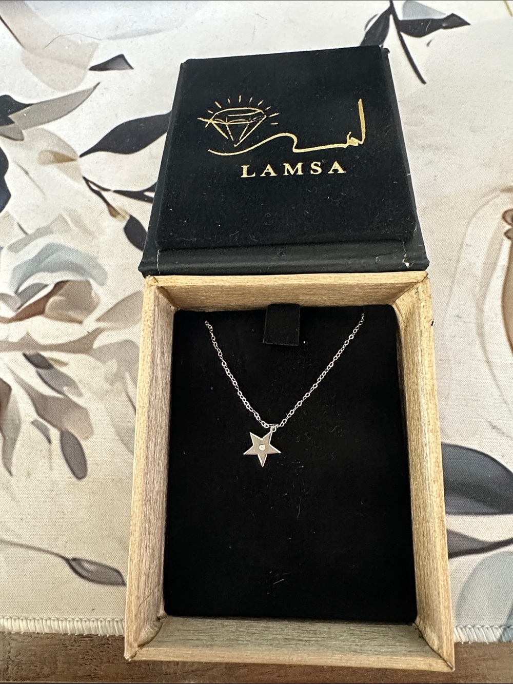 Lamsa Silver Star Necklace - Polished Silver Pendant